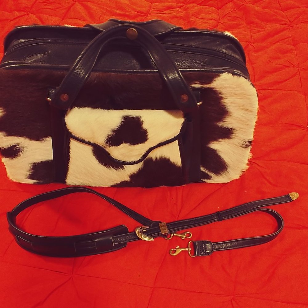 Pony print cowhide briefcase/overnighter/purse-matching coat, boots, purse avail